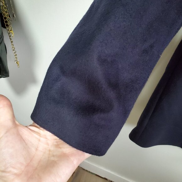 ZARA Soft Mid-Length Peacoat Pea Coat Jacket Preppy Coastal Navy Men's Medium - Picture 4 of 14